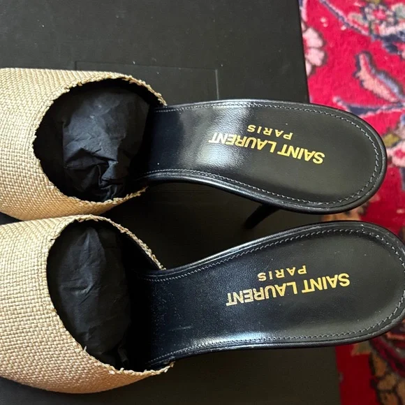Saint Laurent Women's Cream Mules - Picture 4 of 10